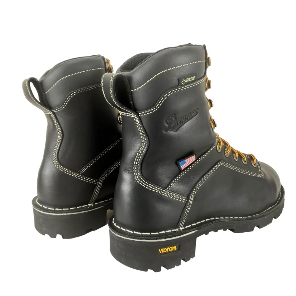 Danner Quarry USA Men 7.5D‎ Black Gore Tex EH Vibram Heavy Duty Work Boots